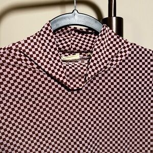 Levi's Brown Checkered Cowl Neck Long Sleeve Shirt